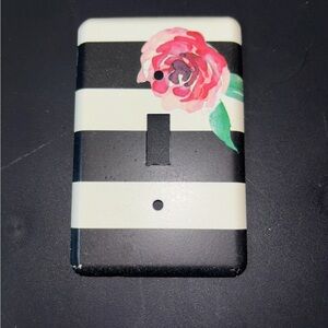 Hobby Lobby Black and White Floral Switch Plate